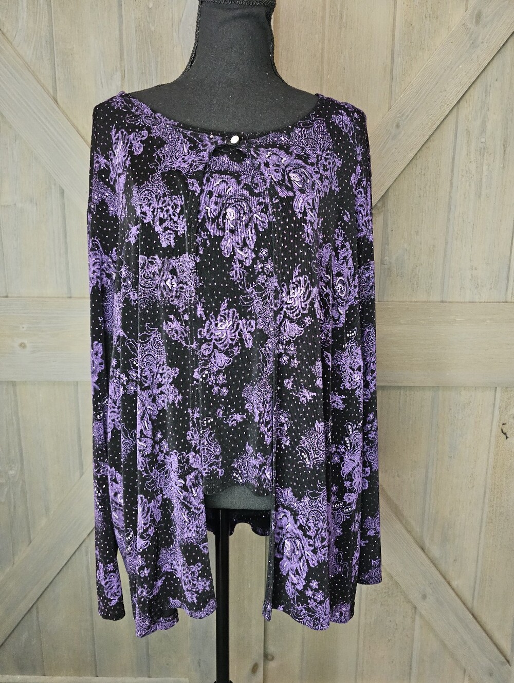 Vintage Onyx Nites Blouse sz 2x